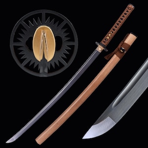 Handmade Katana real - Hand forged full tang 1095 high carbon steel Japanese samurai sword, Husband Gift, Unique Collectible Display Piece