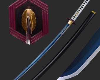 Spada anime fatta a mano - Forgiata a mano a codolo intero in acciaio al carbonio 1060, spada katana samurai giapponese per cosplay - Perfetta per collezionismo ed esposizione