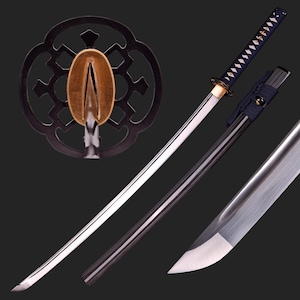 Japanese Handmade Katana - Hand Forged Full Tang 65 High Manganese Steel Real Samurai Wakizashi Katana Sword - Perfect for Martial Arts