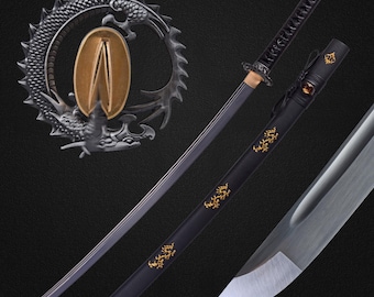 Handmade Japanese Katana Sword Real - Hand Forgen Full Tang 1095 High Carbon Steel Samurai Sword