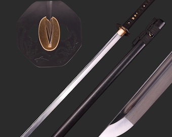 Handmade Ninja Chokuto - Hand Forged Full Tang 1095 High Carbon Steel Ninjato Japanese Straight Samurai Wakizashi Katana Sword, Gift For Him