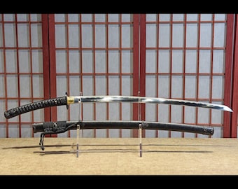 Handgjorda Hitokiri Battosai Handachi Sword: Handsmidd Full Tang 1095/S7 Steel Samurai Katana Tachi