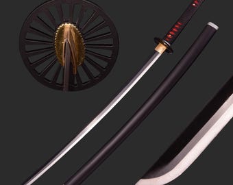 Spada giapponese fatta a mano - Spada katana da samurai in acciaio al carbonio 1060 forgiata a mano, con codolo intero - Perfetta per cosplay, collezione, esposizione