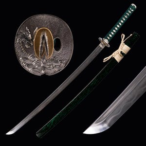 Handmade Sanmai Damascus Katana - Hand Forged Full Tang Damascus Steel Clay Tempering Japanese Samurai Katana Sword Real, Gift For Him
