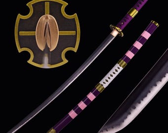 Handgemaakte anime-katana - handgesmede volledige tang 1095 koolstofstaal Japanse samurai katana-zwaard echt - perfect voor cospaly en display
