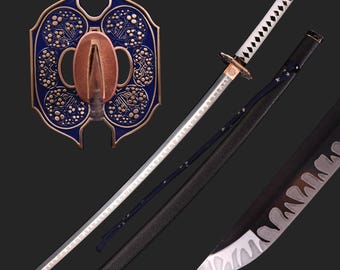 Handmade Katana Samurai sword - hand forged full tang 65mn High Manganese carbon steel Japanese sword : Vergil &#39;s Yamato from Devil May Cry