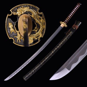 Handmade Dragon Katana - Hand Forged Full Tang 1060 High Carbon Steel Japanese Samurai Katana Sword Real, Handcrafted Katana Gift For Men