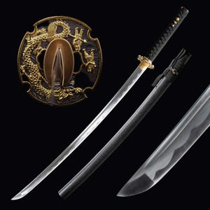 Handmade Japanese Katana  - Hand forged full tang 1060 carbon steel Samurai Katana sword, Husband Gift, Unique Collectible Display Piece