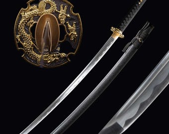 Handmade Japanese Katana  - Hand forged full tang 1060 carbon steel Samurai Katana sword, Husband Gift, Unique Collectible Display Piece