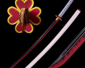 Spada giapponese fatta a mano - Spada katana da samurai in acciaio ad alto tenore di carbonio 1060 forgiata a mano - Perfetta come regalo per cosplay e esposizione per lui