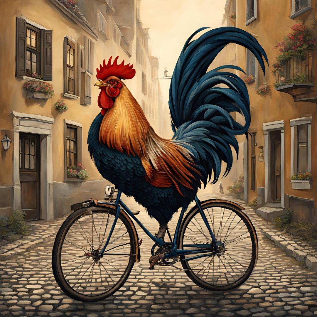 Bike Rider Rooster Rooster on Bike #1 (PNG) - Etsy