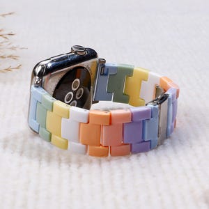 Apple Watch Band- Pastel Color Resin Apple Watch Bracelet Strap- For Series Ultra 10 9 8 7 6 1-5 SE 49 46 45 44 42 41 40 38mm-Gift For Women