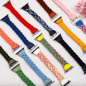 Braided Apple Watch Band-Nylon Elastic Stretch Strap-iWatch Armband-For Series Ultra 10 9 8 7 6 1-5 SE 49 46 45 44 42 41 40 38mm-For Women