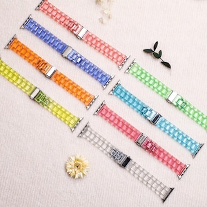 Pastel Apple Watch Band-Resin Apple Watch Bracelet Strap - For Series Ultra 10 9 8 7 6 1-5 SE 49 46 45 44 42 41 40 38mm-Gift For Women