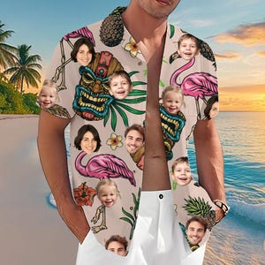 Personalize Hawaii Shirt with Face, Custom Hawaii Shirt fot Vacation Trip, Custom Vacation Tropical Hawaii Shirt, Group Family Hawaii Shirt
