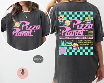 Toy Sto-ry Ali ens Neon Pizza Planet Take Out Flyer Png, Magic Kingdom Png, Pizza Planet Png File, Family Trip Matching Png, Toy Sto-ry Png