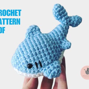 Amigurumi Plush Baby Shark Crochet Toy Pdf Pattern for Beginners, Shark Stuffed Ocean Sea Creature Plushie, Instant Digital Download PDF