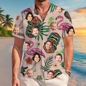 Personalize Hawaii Shirt with Face, Custom Hawaii Shirt fot Vacation Trip, Custom Vacation Tropical Hawaii Shirt, Aloha Family Hawaii Shirt