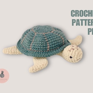 Sea Turtle Amigurumi Crochet Pdf Pattern for Beginner, Turtle Ocean Sea Pattern, Amigurumi Baby Sea Turtle Crochet, Instant Digital Download