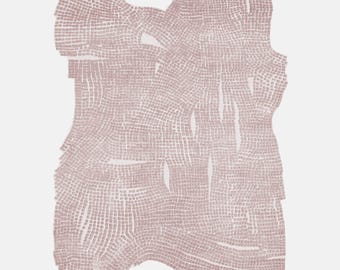 Hand-tufted Blush Pink Wool Area Rug, Irregular Abstract Sculptural Carpet