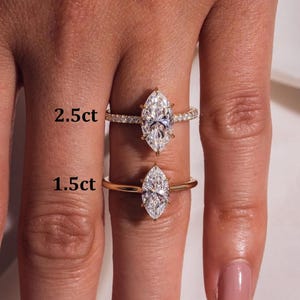 Marquise Cut Moissanite Engagement Ring: 14K Yellow Gold Hidden Halo