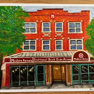 Modern Apizza Artist signed print. New Haven CT.