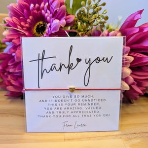 Regalo de agradecimiento Pulsera de agradecimiento personalizada Tarjeta de agradecimiento Regalo inspirador para el equipo Personal Empleado Compañero de trabajo Regalo grupal Pulsera de gratitud