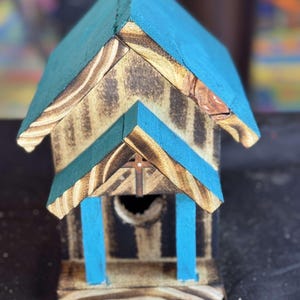 Teal Church Birdhouse