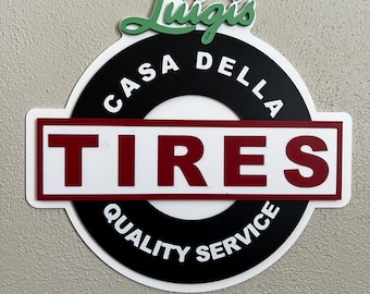 3D-Printed Cars-Inspired Tire Shop Sign – Made for Wall Display