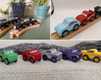 木製列車の3Dプリントレプリカ｜クラシックな木製鉄道レールに対応｜手作りのおもちゃの乗り物｜
