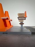 Route 66 Town, Model Town, Car Hotel, Caution Cone Hotel Playset | Cozy Cone