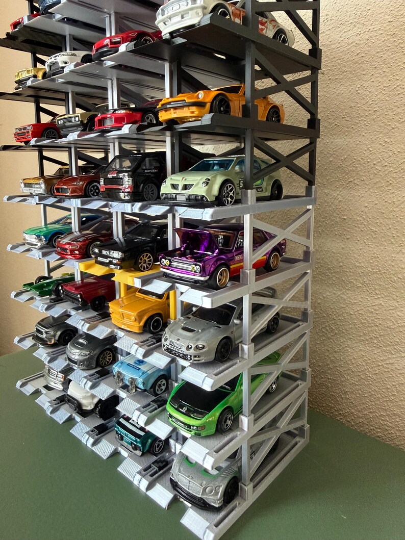 3D Printed Diecast Display Garage | Stackable Hot Wheels Organizer ...