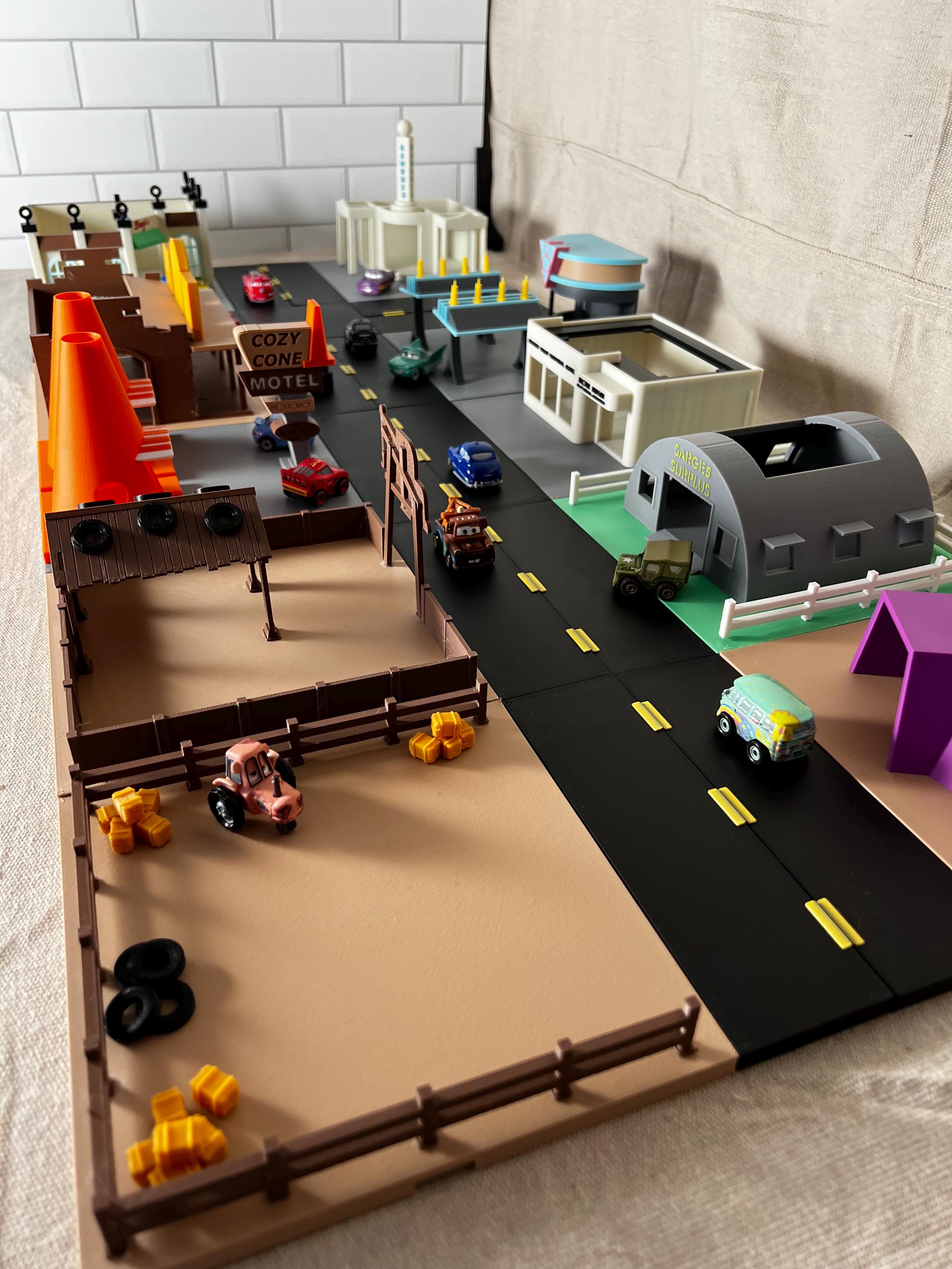 Radiator Springs Town Diorama Playset | Route 66 Town | Model Town