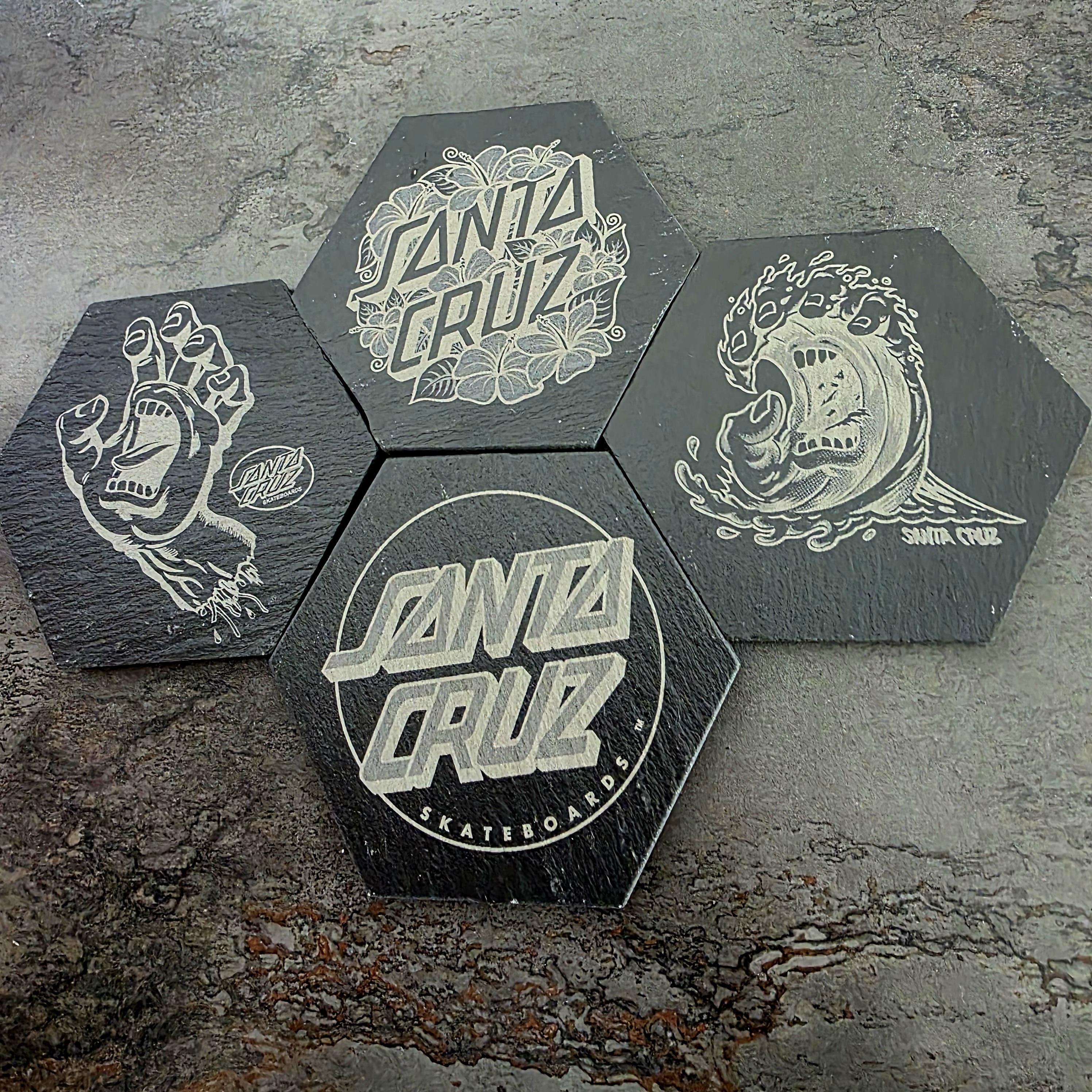 4 Dessous de verre graver Santa Cruz
