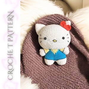 Amigurumi Cartoon Kitty Pattern | Crochet Kitty | Amigurumi Tutorial PDF |  Crochet Pattern PDF | Handmade Gift | Baby Shower Gift