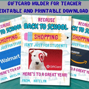Back to School Gift Card Holder for Teacher | Gift Card Holder | Instant Download Editable in Canva | Teacher Appreciation | Teacher Gift