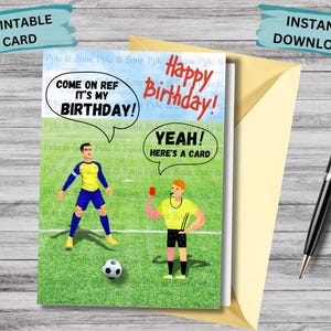 Fußball Geburtstagskarte | Geburtstagskarte zum Ausdrucken | Sport-Geburtstagskarte | Lustige Geburtstagskarte | Kind Geburtstag Teen Geburtstag | Sofortdownload