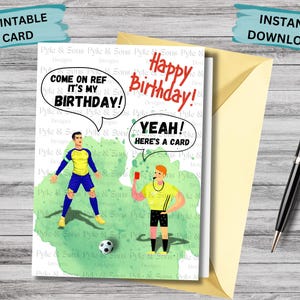 carte d'anniversaire de football | Carte d'anniversaire imprimable | Carte d'anniversaire sportive | Carte d'anniversaire drôle | Anniversaire d'enfant Anniversaire d'adolescent | Téléchargement instantané