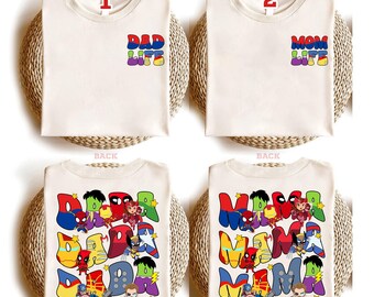 Two-Sided Mom Dad Life Comfort Colors Shirt, Mama Dada Shirt, Thor Mama Dada Tee, Disneyland Superheroes Squad Tees