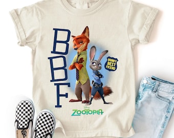 Bunny Best Friend Zootopia Kid Shirt, Judy And Nick Zootopia Shirt ,Judy Hopps and Nick Wilde T-shirt, Zootopia 2 2025,Comfort Color Shirt