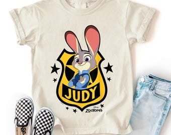 Judy Zootopia Kid Tee, Disney Zootopia 2 Movie 2025 Character Shirt, Judy Hopps Nick Wilde T-Shirt, Disneyland T-Shirt