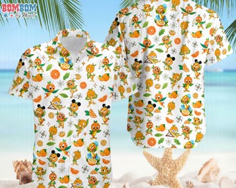 Orange Bird Hawaiian Shirt, Disneyland Epcot Festival 2025 Shirt, Orange Bird Disneytrip Shirt, Button Up Shirt, Family Summer Trip Shirt