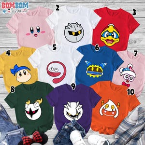 Kirby Video Game Characters Shirt, Kirby Halloween Costume Shirt, Pink Kirby Shirt, Halloween Matching Shirts, Halloween Family Group Shirt