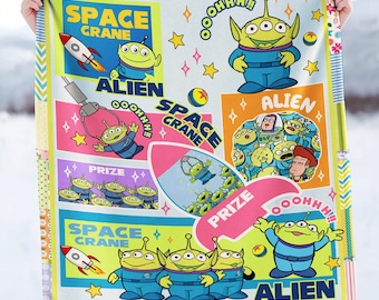 Toy Story Alien Blanket, Aliens Toy Story Pizza Planet Blanket, Woody Buzz Lightyear Jessie Toy Story, Blanket Gift For Xmas