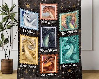 Wings Of Fire Dragons Book Blanket, Queen Of Pyrrhia Blanket, Nightwings Seawings Icewings Blanket, Daemon Targaryen Blanket