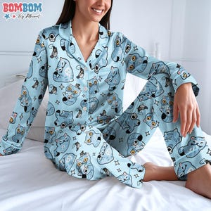 Kpop Demon Hunters Tiger Satin Pajama Set, Derpy the Tiger & Bird Sleepwear, Kpop Saja Boys Pajamas, Kpop Demon Hunter Pjm, LOW STOCKS