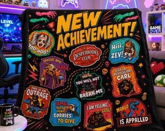 Dungeon Crawler Carl New Achievement Fleece Blanket, Im Yelling Carl Mongo Is Appalled Blanket, LitRPG Bookish Gift, LitRPG Fan Gift