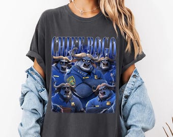 Chief Bogo Zootopia Character Shirt, Comfort Colors, Nick Wilde Judy Hopps Shirt, Disneyland Family Trip Shirt