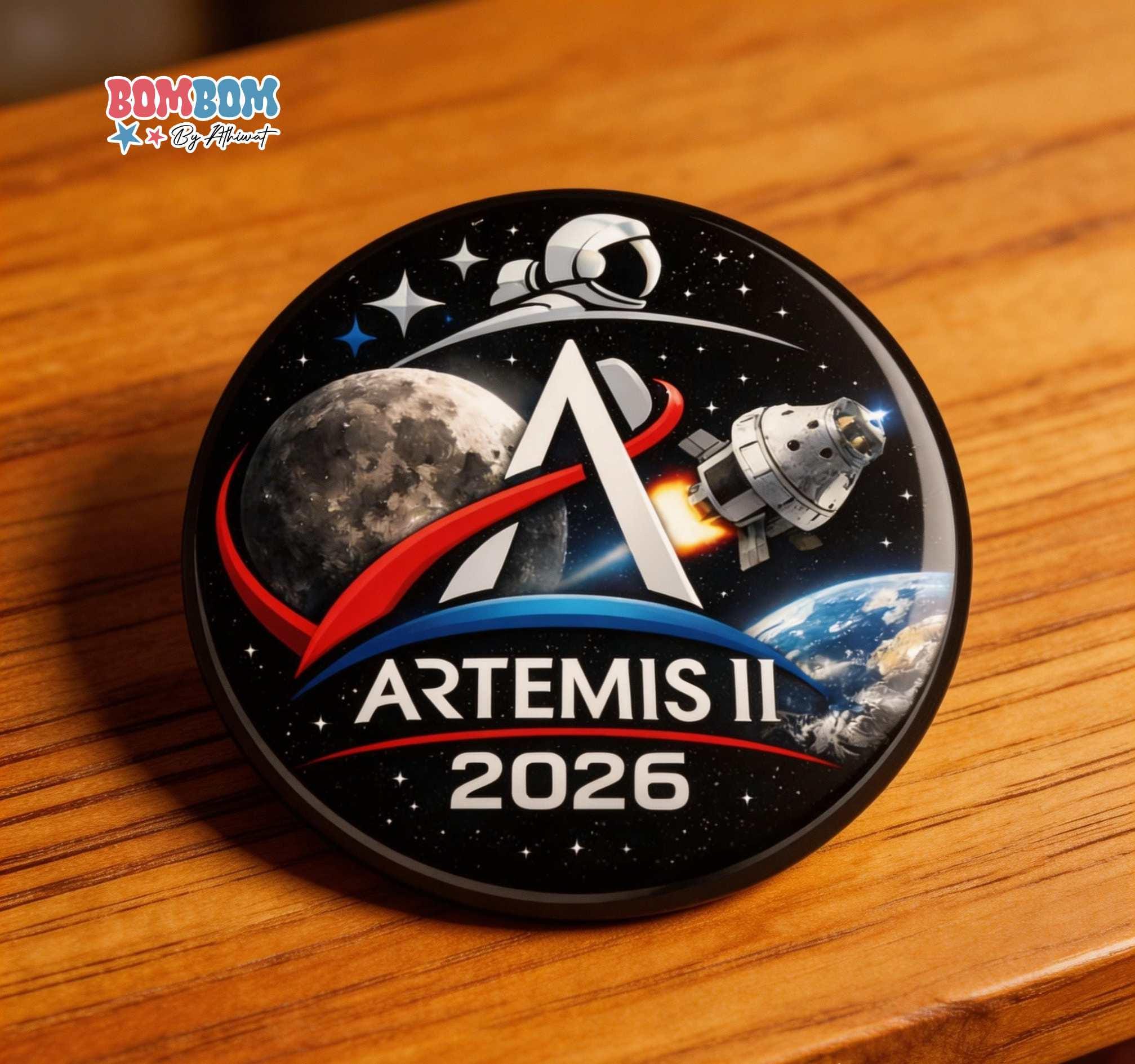 Nasa Pin Button Artemis II Mission Pin Button, NASA Moon Exploration Badge, Return to ...