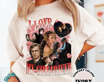 Custom I Love My Girlfriend Vintage Washed Shirt, Girlfriend Bootleg Shirt, I Love My Gf Shirt, Custom Girlfriend Tee, Valentines Day Gifts